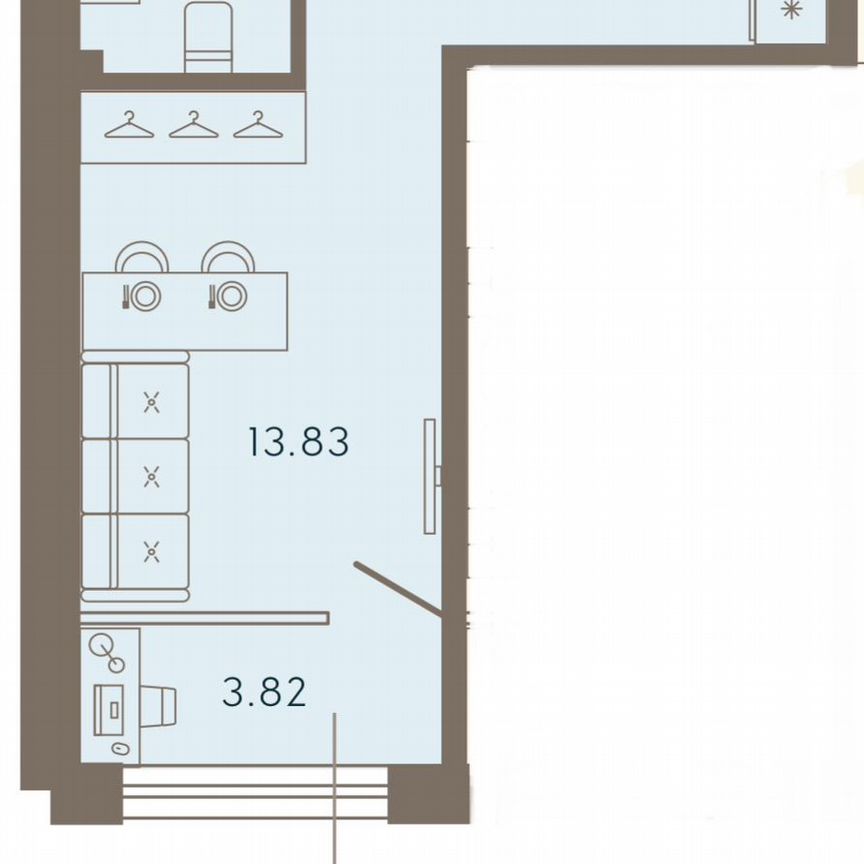 Апартаменты-студия, 32 м², 3/8 эт.