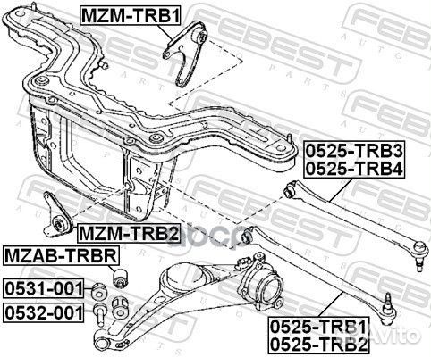 Опора дифференциала ford escape/mazda tribute 00