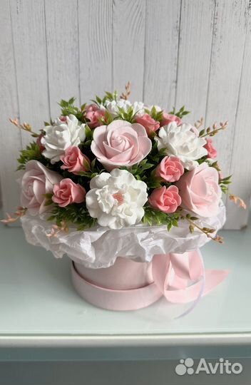 Букет из мыла, подарок девушке, букет роз