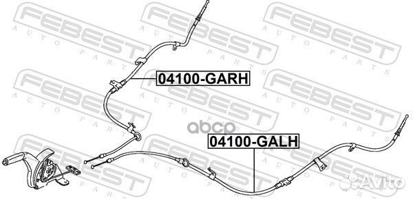 Трос стояночного тормоза лев 04100galh Febest