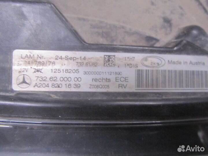 Фара правая X204 Mercedes GLK 2013