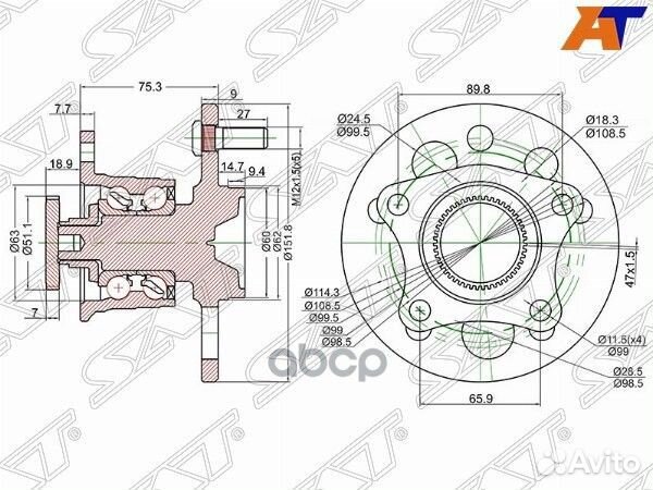 Ступичный узел задн. toyota camry #V10/scepter