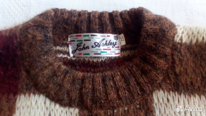 Очень теплый детский свитер на зиму р.32 шерсть100