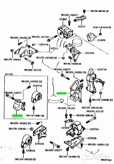 Кронштейн, крепление двигателя, задний(для попереч