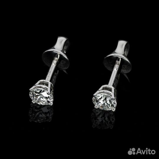 Серьги пусеты Анна с бриллиантом по0,3 ct