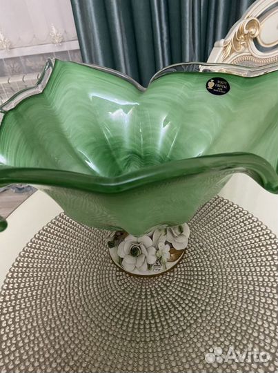 Ваза фруктовница на ножке Фруктовница White Crista