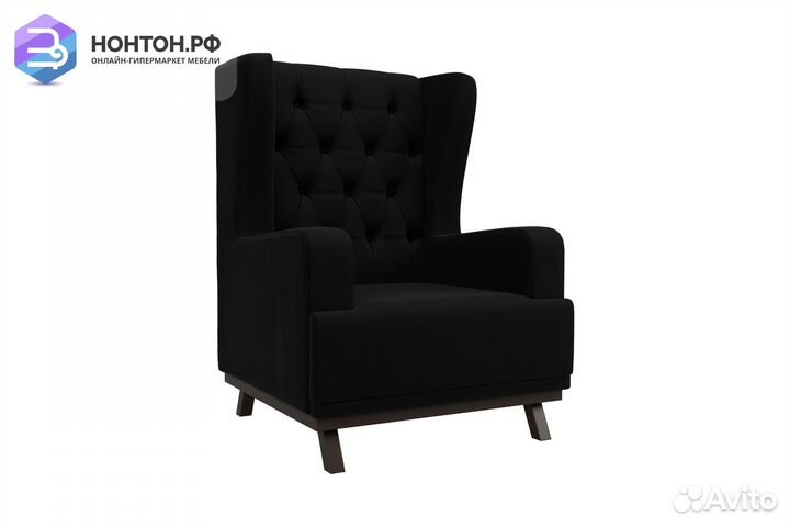 Кресло Джон Люкс микровельвет чёрный