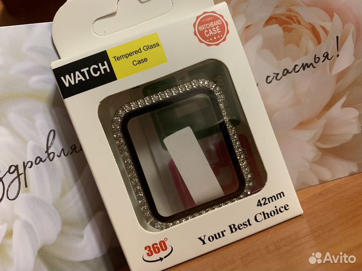 Алмазный чехол на Apple Watch 42 мм