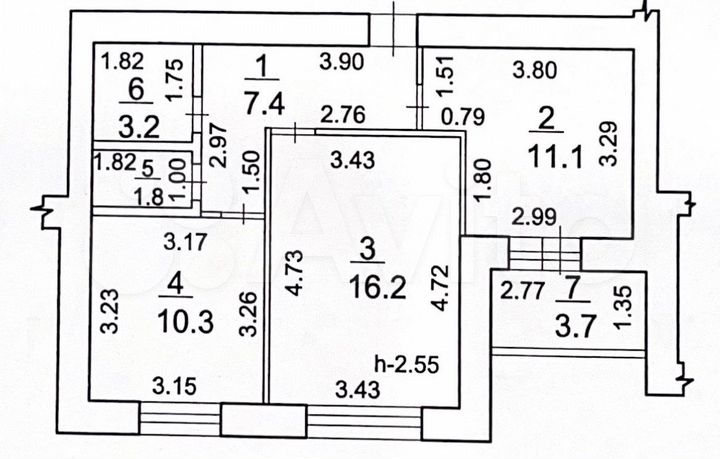 2-к. квартира, 52 м², 2/9 эт.