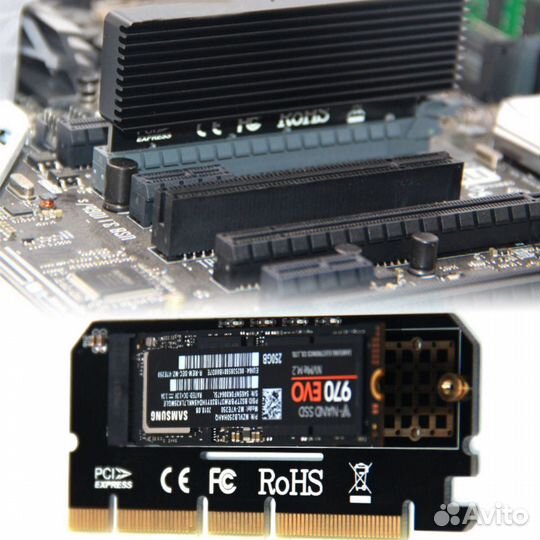 M.2 nvme SSD pcie адаптер переходник