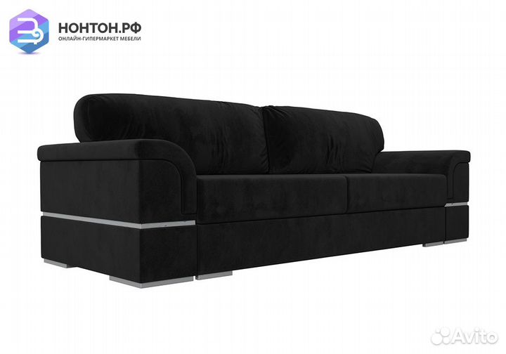 Диван еврокнижка Порту велюр чёрный