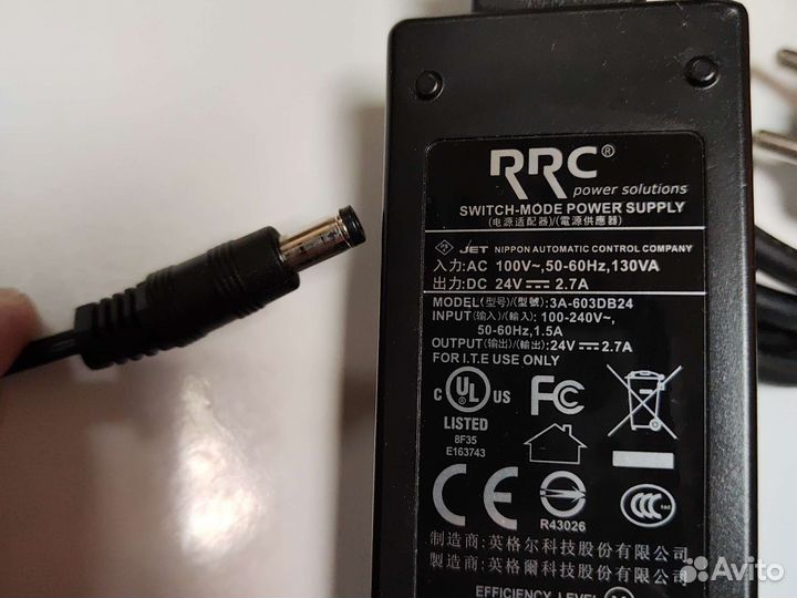 RRC 3A-603DB24 AC Adapter 24V 2.7A