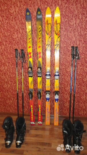 Горные лыжи 2 пары с ботинками
