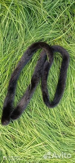 Норковый пояс черный и белый