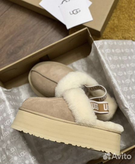Ugg Funkette Suede Platform Sand Тапочки