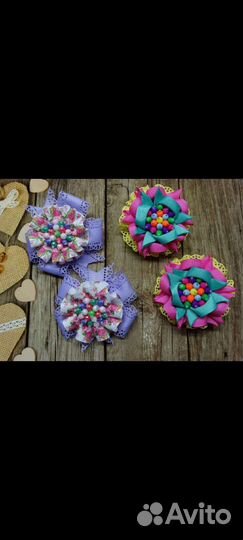 Резиночки резинки заколки для волос ручной работы