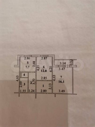 2-к. квартира, 52 м², 1/9 эт.