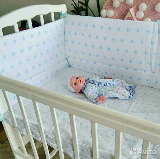 Бортики в кроватку размер 90х120см, 4шт, двусторон