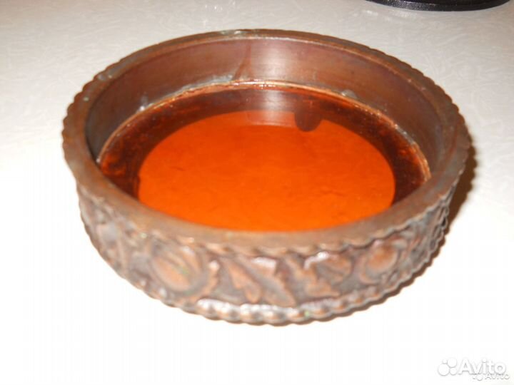 Конфетница или пепельница металл+цветное стекло