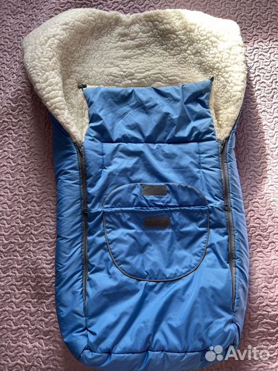 Теплый конверт в коляску на овчине