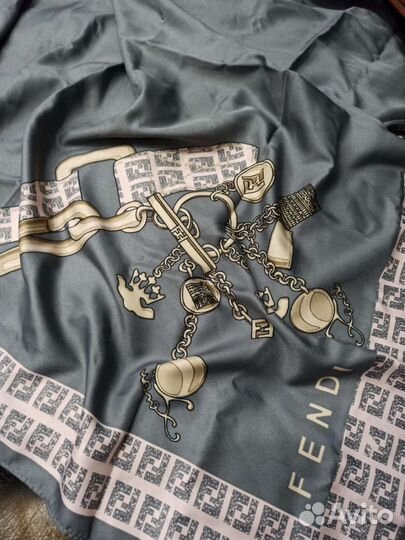 Платок шелковый 95cm fendi италия