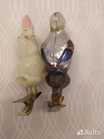 Ёлочные игрушки на прищепке, папье-маше СССР