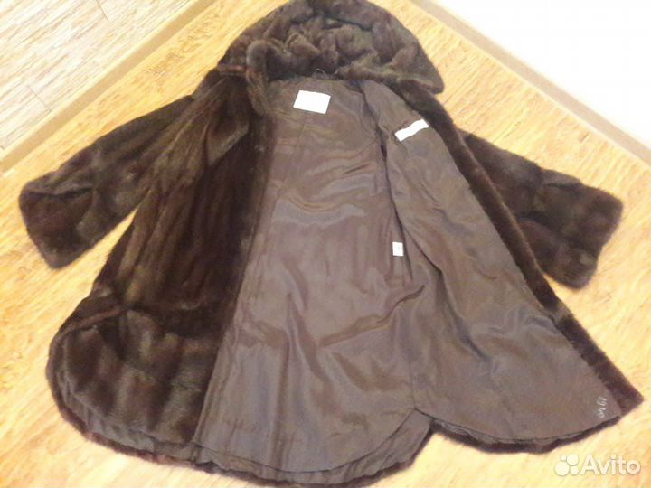Шуба из норки с капюшоном