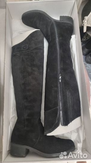 Сапоги ботфорты 37 натуральная замша
