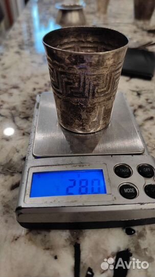 Старинная стопка в патине. Серебро 830-900