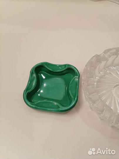 Пепельница малахитовое стекло Чехословакии