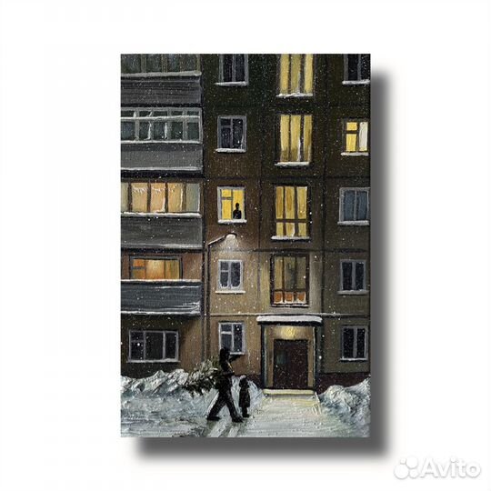 Картина маслом городской пейзаж