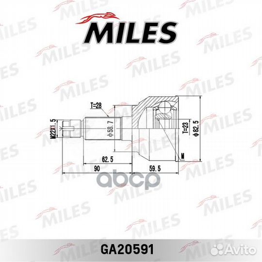 Шрус mazda 3 I 1.5-2.3 06- нар. ga20591 Miles