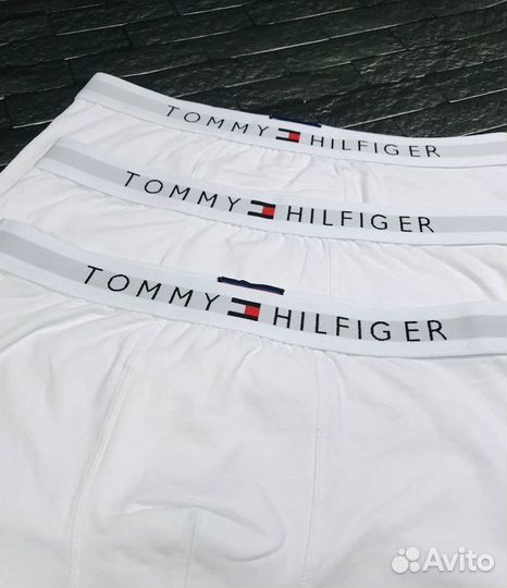 Трусы мужские tommy hilfiger белые хлопок арт.637