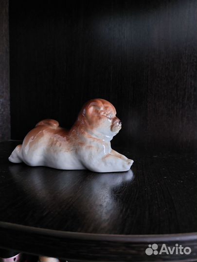 Фарфоровая статуэтка собака лфз