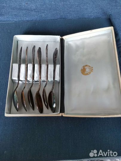 6 чайных ложек мельхиор СССР