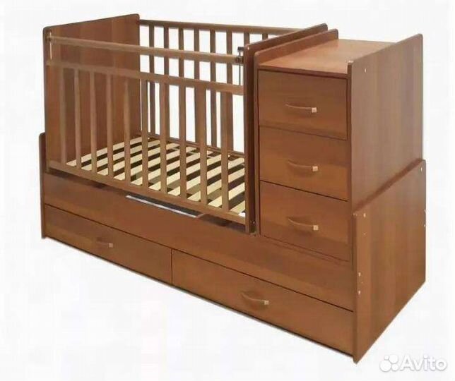 Детская кроватка трансформер с комодом