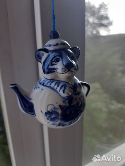 Статуэтка тиргрёнок, гжель