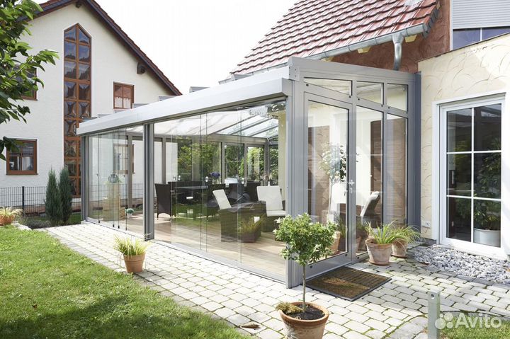 Безрамное остекление веранд