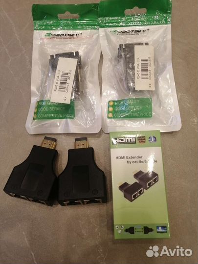 Переходник передатчик hdmi VGA по витой паре Lan