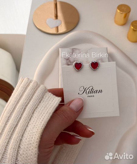 Сердечки гранатовые цвет серебро