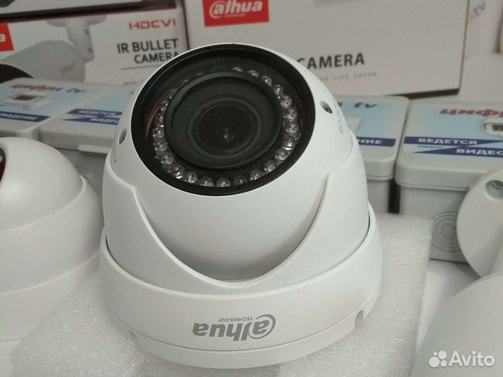 Комплект Видеонаблюдения 4/1Мп Dahua 6 камер варио