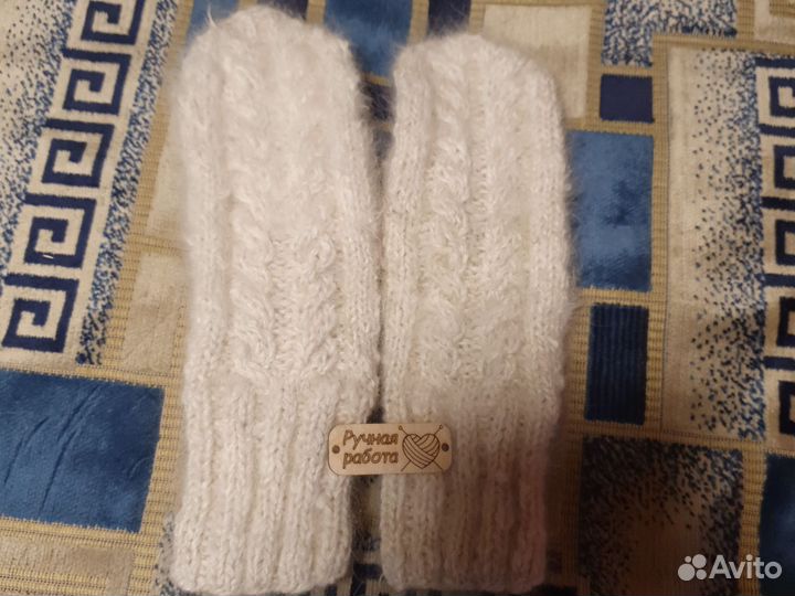 Варежки пуховые,кроличьи