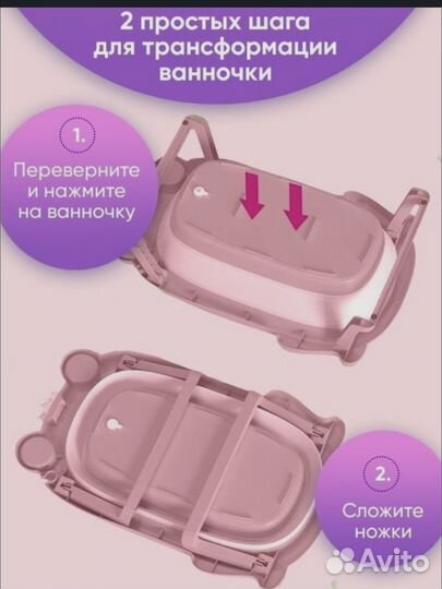 Ванночка для купания новорожденного складная