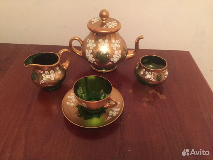 Сервиз чайный. Фужеры. Чехия. смальта