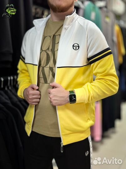 Олимпийка sergio tacchini orion track white yellow