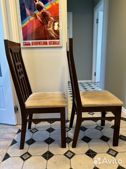 Стулья из массива бука + натуральная замша