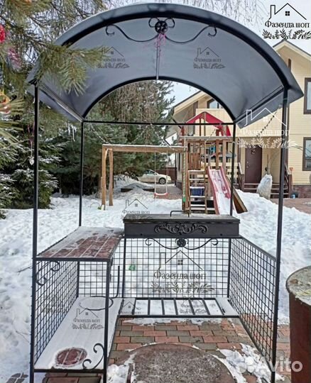 Мангал с печью под казан