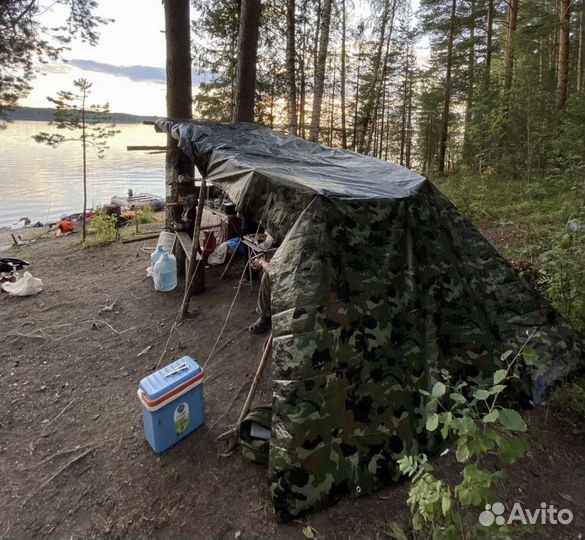 Тент камуфляжный с люверсами