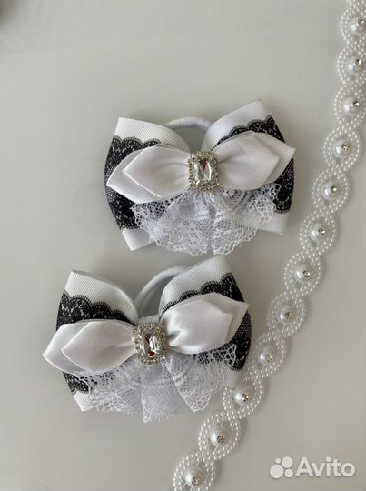 Комплект для школы с бантом и галстуком брошью