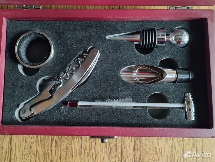 Винный набор подарочный деревянная коробка, новый